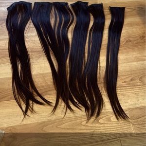 Dark brown hair extensions human hair - 20 inch